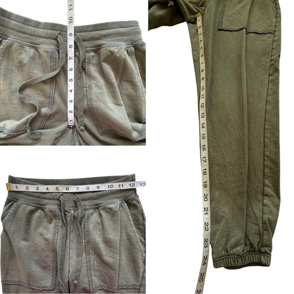 Aerie Olive Green Women's Mid Rise Drawstring Joggers Pockets Size XS Short - Picture 7 of 14